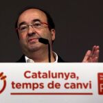 El líder del PSC, Miquel Iceta, durante la primera jornada del congreso de los socialistas catalanes