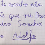 Extracto de la carta de Adolfo, el niño del vídeo