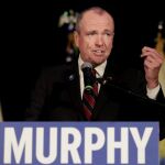 Phil Murphy durante el mitin de victoria /Ap