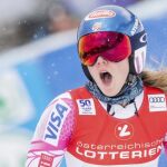 Mikaela Shiffrin tras su prueba en el Gigante de Semmering