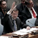 El presidente Mariano Rajoy durante la presidencia del Consejo de Seguridad