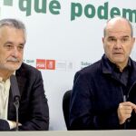 Los expresidentes de la Junta de Andalucía, Manuel Chaves y José Antonio Griñán