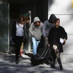 Algunos de los implicados en el "caso Alsasua", tras declarar en la Audiencia Nacional durante la instrucción de la causa