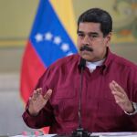 Maduro durante una declaración televisada hoy en Caracas / Efe