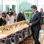 Carles Puigdemont compareció ayer ante los medios de comunicación en Berlín para anunciar, entre otras cosas, su regreso a Bélgica