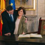 Kike Taberner. La vicepresidenta del Gobierno, Carmen Calvo, se reunió ayer con el presidente de la Generalitat, para coordinar el dispositivo especial ante la llegada de los 629 refugiados