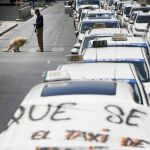 Ayer solo quedó libre, como el día anterior, el carril bus de la calle Colón. El bloqueo desde la Puerta del Mar hasta Ruzafa generó retenciones en el primer anillo del centro de la ciudad (EFE)