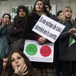 Escrache en la sede del PP en Génova