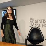La vicepresidenta del Consell y portavoz, Mónica Oltra, ayer