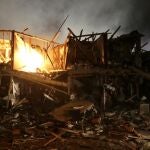 Uno de los edificios derruidos por la explosión