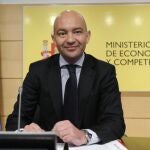 El secretario de Estado de Comercio, Jaime García Legaz, durante la rueda en la que analizó los datos de la balanza comercial correspondientes al mes de marzo y al acumulado del primer trimestre de 2013 que publica el Ministerio de Economía y Competitividad.