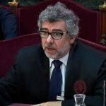 Jordi Pina abogado de Jordi Turull, Josep Rull y Jordi Sánchez, durante una sesión del juicio del procés / Foto: Efe
