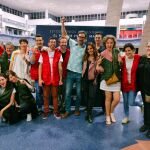 Los participantes, elegidos a través de un sorteo realizado por el Centro comercial El Saler, en el primer pase del mayor juego de escape del mundo