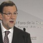 Mariano Rajoy, durante su intervención hoy en el II Foro de la Comunicación, en el marco de la Cumbre Iberoamericana