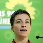 Ska Keller, cabeza de lista de los Verdes europeos, durante una rueda de prensa en Berlín / Ap
