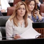 La futura presidenta de la Junta, Susana Díaz, en el Parlamento