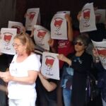Escrache de la Cup y Arran en la sede de Sociedad Civil Catalana