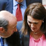 Rubalcaba, con Soraya Rodríguez
