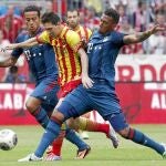 Messi disputó la primera parte completa y se mostró muy activo, pero no tuvo suerte de cara a portería