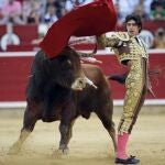 Ajustado pase cambiado por la espalda del diestro de Beziers, ayer, en La Chata