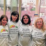 María Sevilla (segunda por la dcha.), junto a otras integrantes de Infancia Libre