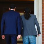 El jefe del Ejecutivo, Pedro Sánchez, en su última reunión con Pablo Iglesias, líder de Unidas Podemos