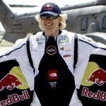 Álvaro Bultó con el traje para practica "wingfly"