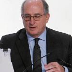 Antonio Brufau, ayer, durante su intervención en la junta general de accionistas de Repsol