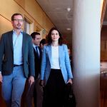 Isabel Díaz Ayuso y Javier Maroto, en la Asamblea de Madrid para reunirse con Ciudadanos/Efe/Victor Lerena