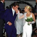 John John Kennedy y Carolyn Bessete el día de su boda, el 21 de septiembre de 1996