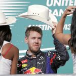 Vettel posó con el sombrero texano en el podio del Gran Premio de EE UU