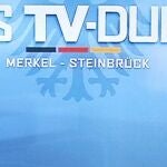 Merkel y Steinbruck, durante el debate televisado