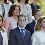 La presidenta de Castilla-La Mancha, María Dolores de Cospedal, durante el desfile de la Fiesta Nacional