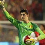 El belga Thibaut Courtois, en la victoria de su selección frente a Serbia (2-1)