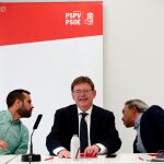 El secretario general del PSPV, Ximo Puig, ha confirmado que tanto José Muñoz como Manuel Mata seguirán como secretario de organización como de vicesecretario, respectivamente