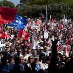 Manifestantes en Lisboa