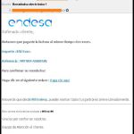 Pantallazo de uno de los falsos correos de Endesa en los que se piden los datos bancarios / OSI