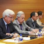 Julián Atienza, durante su intervención en la comisión de Les Corts