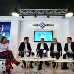 En la gráfica, el presidente de la Diputación de Alicante, acompañado por el director de Suma, Manuel Bonilla, el presidente de AlicanTEC, Andrés Pedreño, la directora de BAES, Blockchain Labs de la UA, Carmen Pastor, y el presidente de IEEE en España, Óscar Martínez, en el acto de presentación del evento que se celebrará en junio