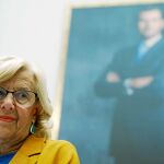 Manuela Carmena, ayer, en el último pleno de la legislatura. Foto: GONZALO PÉREZ