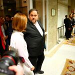Oriol Junqueras a su llegada al Congreso/C. Pastrano