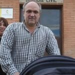 Valentín Lasarte en Lodosa durante su último permiso