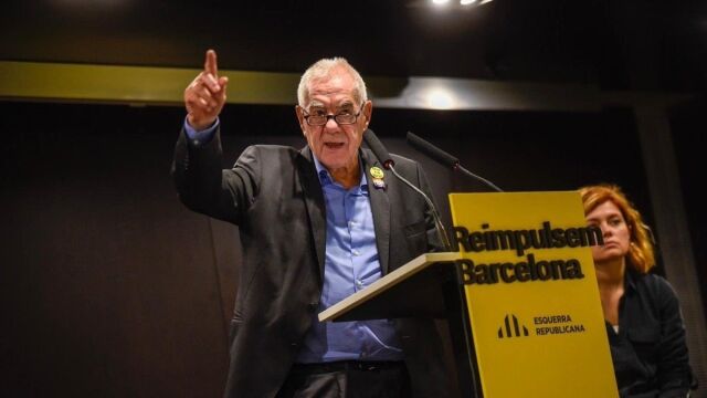 Maragall durante un acto de campaña en Barcelona