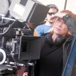 Gracia Querejeta durante la grabación de una de sus películas