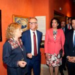 El ministro Guirao, la consejera García Cirac y el alcalde José Antonio González al inaugurar la exposición