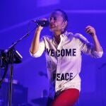 El cantante Thom Yorke durante una actuiación el 13 de julio en Serbia.