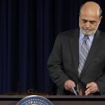 Ben Bernanke, durante la rueda de prensa posterior a la reunión de la FED