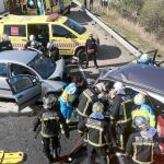 La imagen muestra la violencia con la que se produjo el impacto en el mediodía de ayer