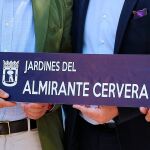 Placa Jardines Almirante Cervera en Chamberí