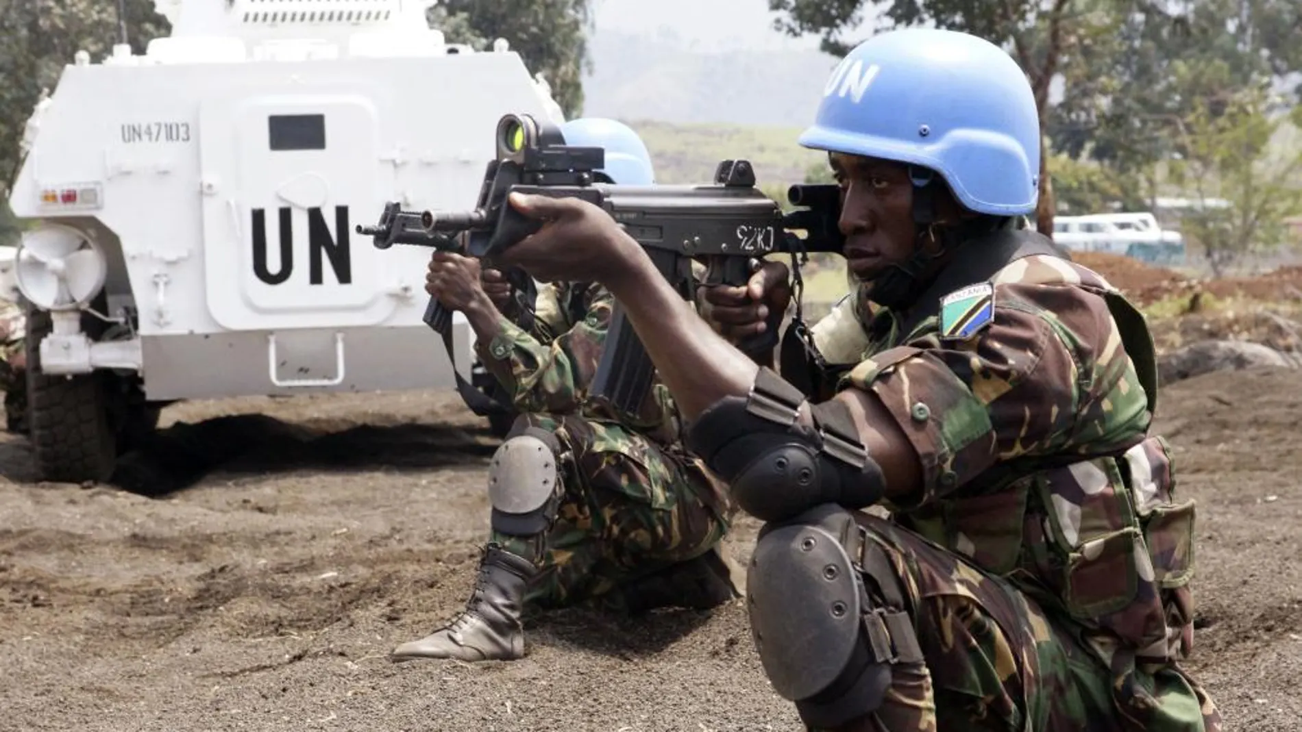 Fuerzas militares de la brigada de Tanzania intervinienen en Goma en el este de la RD Congo, en una imagen de archivo